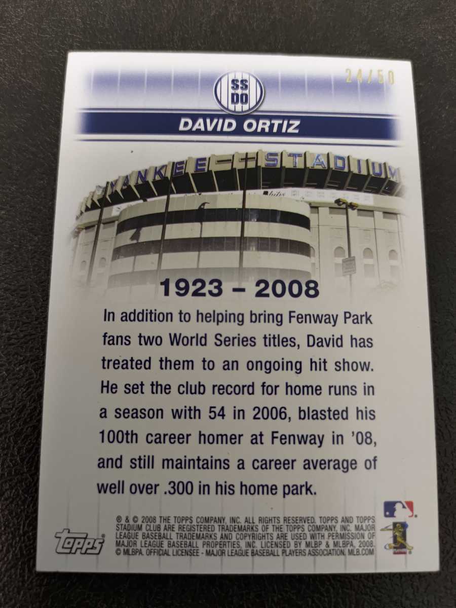 デビットオルティス　旧ヤンキーススタジアム外野壁カード　24/50_画像2