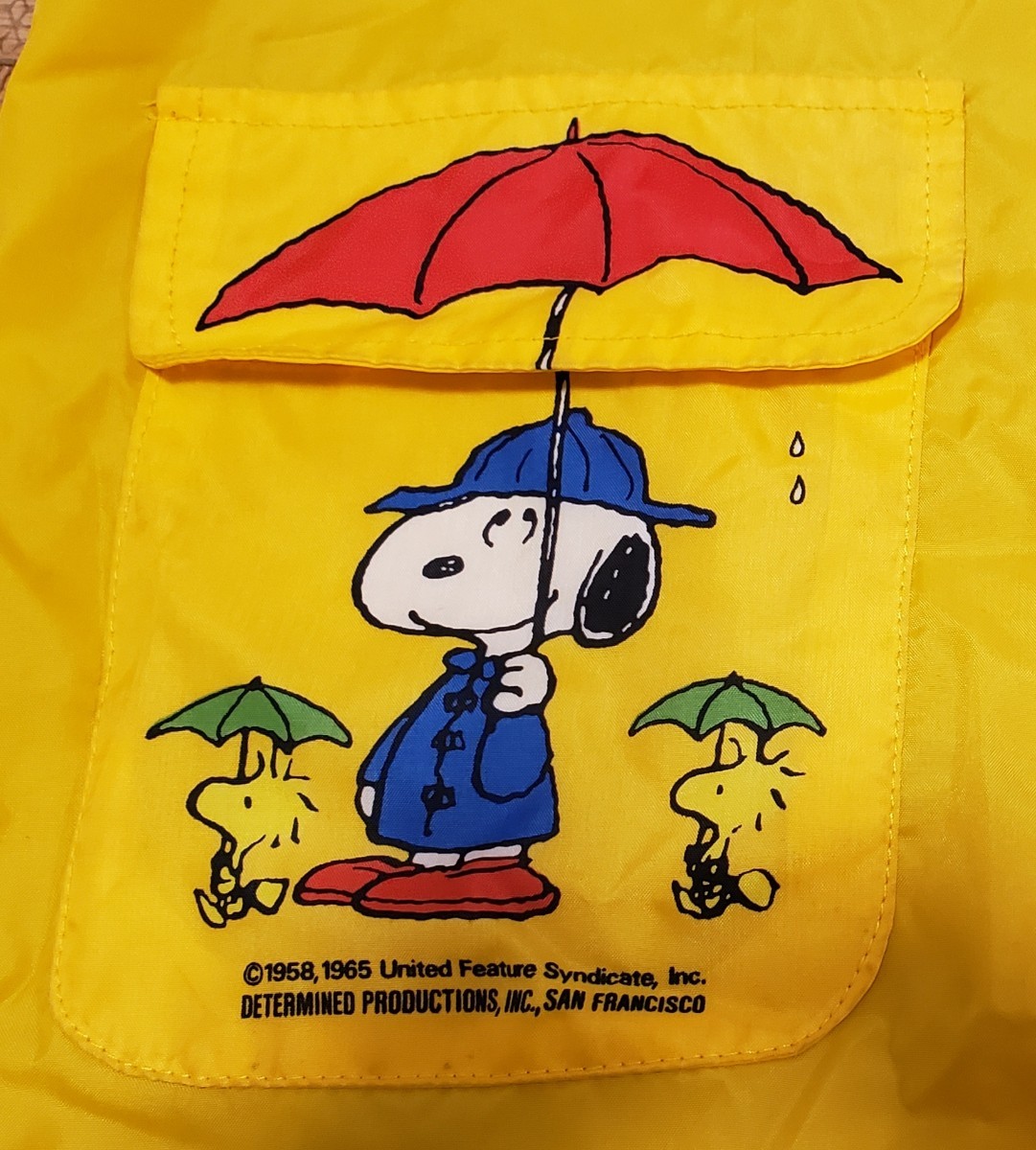 Paypayフリマ レインコート 110cm スヌーピー 黄色 男女 雨の日 ピーナッツ