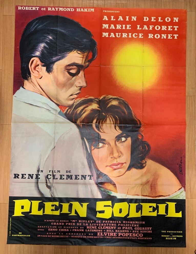 太陽がいっぱい フランス大版 初版 オリジナル ポスター アラン・ドロン マリー・ラフォレ モーリス・ロネ ルネ・クレマン監督 1960年