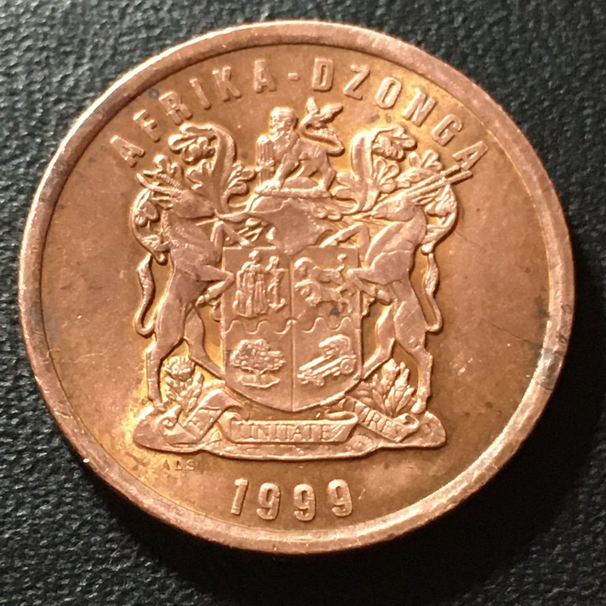 【p080】古銭外国銭 南アフリカ共和国5セントコイン 1999年(^ ^)_画像2