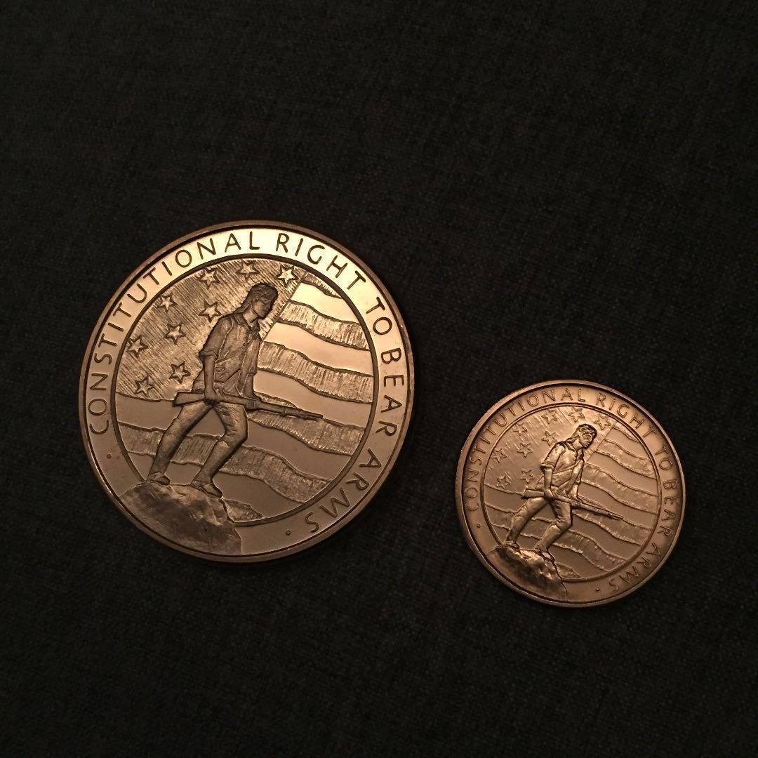 Paypayフリマ 極上品 純銅 5オンス アメリカ合衆国憲法修正第2条 コイン メダル セカンド アメンドメント 武装権 銃社会 銅塊 インゴット