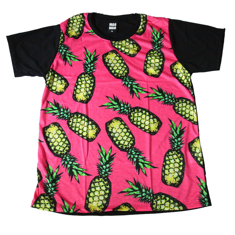 パイナップル 可愛い イラスト オンライン飲み会 フルーツ ストリート系 デザインtシャツ おもしろtシャツ メンズ