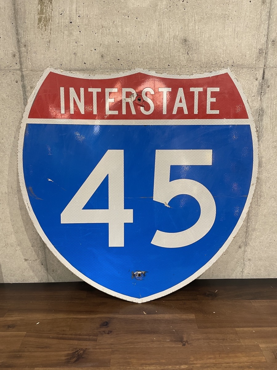 Interstate 45 FWY メタルサイン アメリカ雑貨 インテリア ディスプレイ コレクション 壁掛け ロードサイン