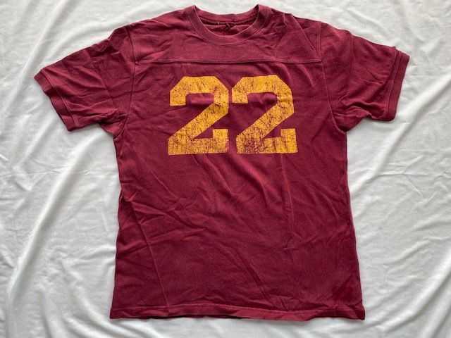 最新エルメス 70s 80s USA製 ビンテージ 　フットボール　ナンバリング　Tシャツ Mサイズ