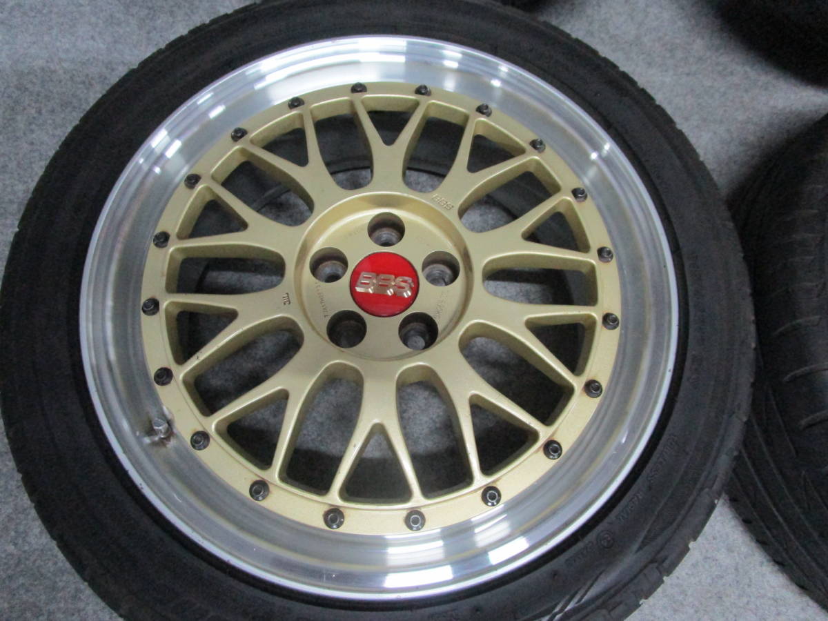 超希少 BBS LM 17インチ アルファロメオ 147 156 916 GTA GTV スパイダー 良品 外車 輸入車 ゴールド PCD 98の画像5