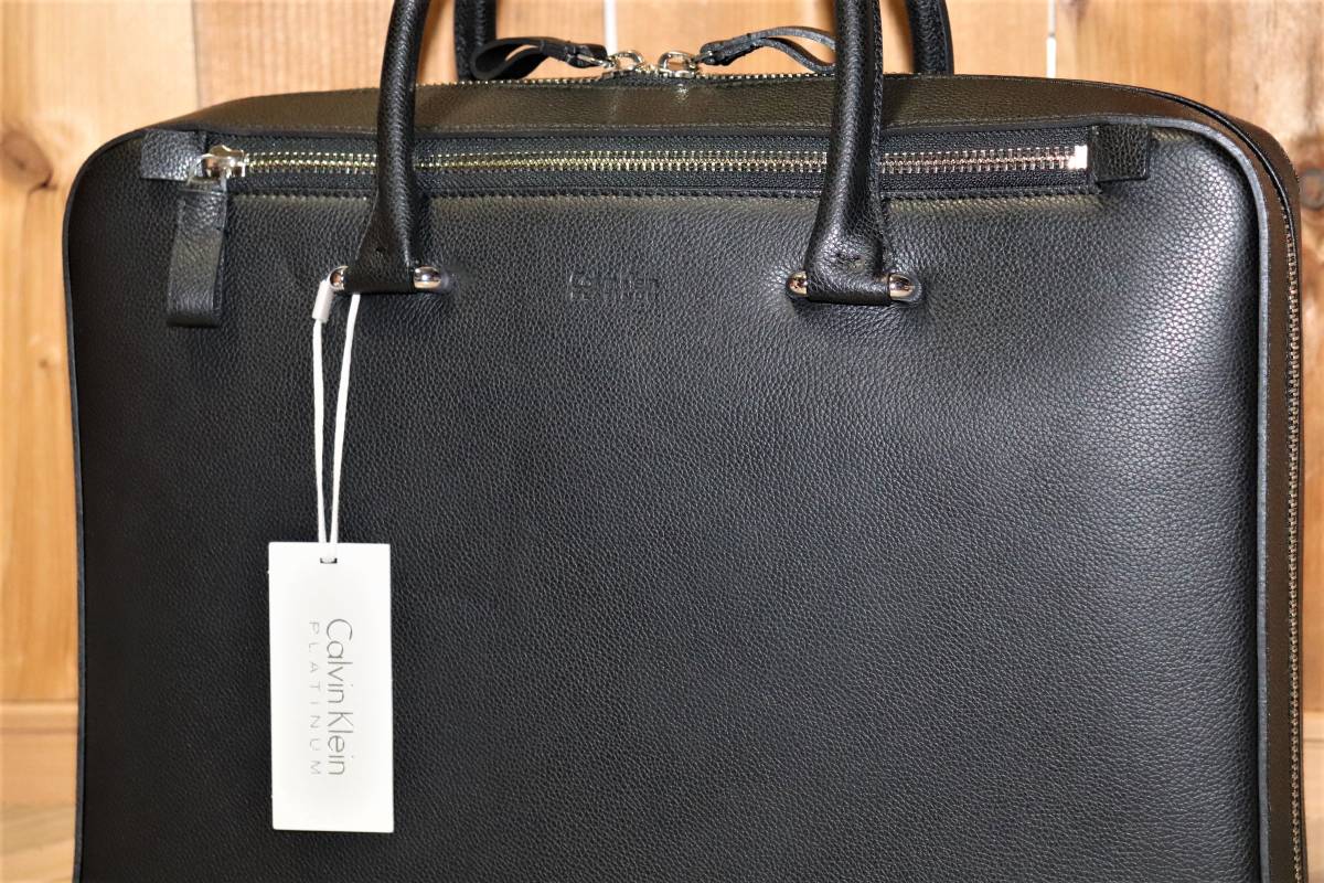 新品】 Calvin Klein PLATINUM ☆ レクレス 牛革 ビジネスバッグ