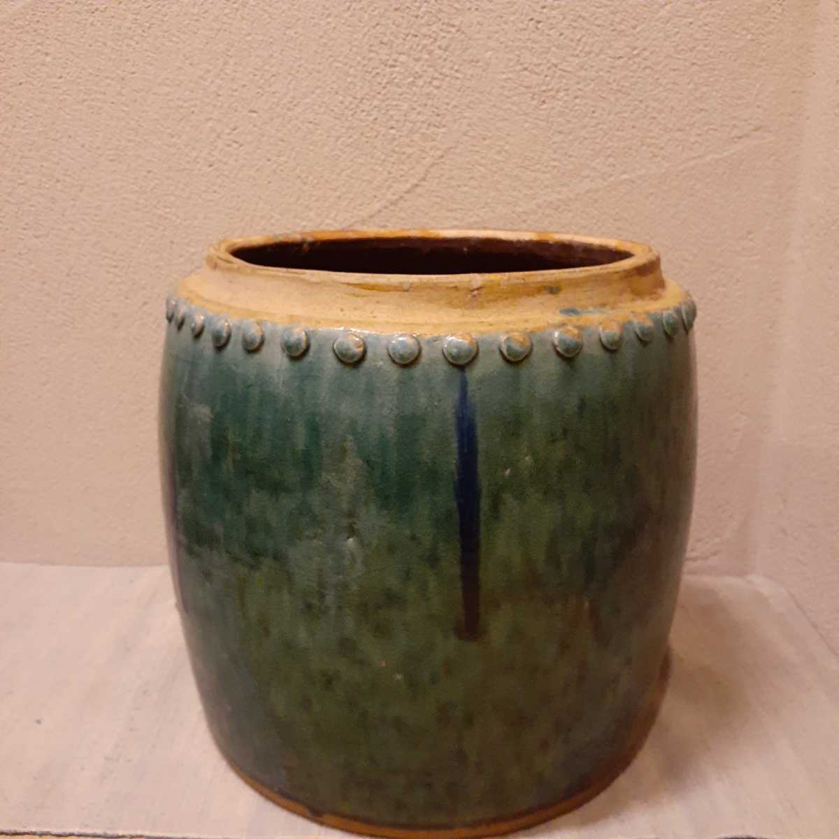 火鉢 手焙 時代 太鼓型 約28.5cm×28cm