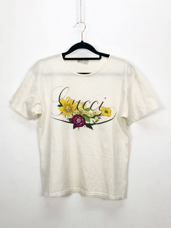 希少 Vintage GUCCI オールド グッチ レディース ホワイト フローラル