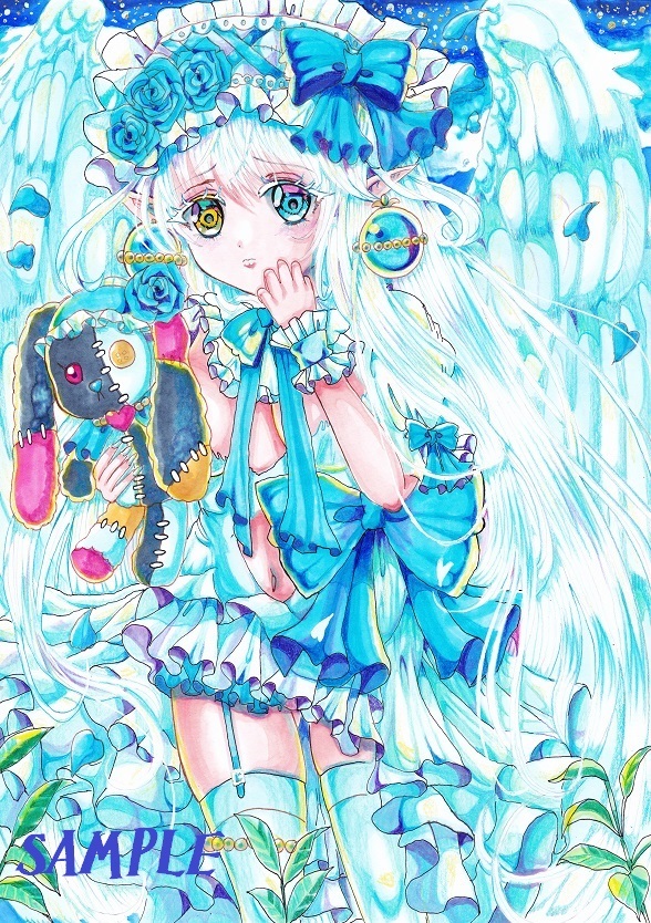 ヤフオク 手描きイラスト オリジナル 女の子 コピック