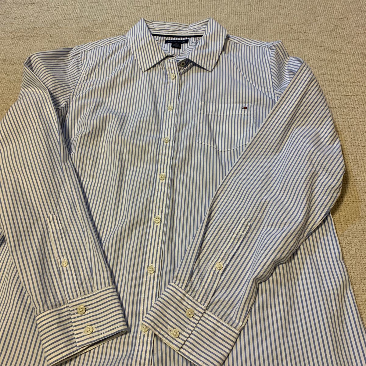 Paypayフリマ 値下げ Tommy Hilfiger トミーヒルフィガー 水色ストライプシャツ レディースサイズl Paypayフリマ 値下げ Tommy Hilfiger トミーヒルフィガー 水色ストライプシャツ レディースサイズl