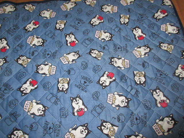 * new goods * lovely dog pattern! quilt . pad 70×120* navy blue * free shipping 