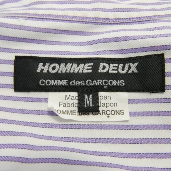 COMME des GARCONS HOMME DEUX コムデギャルソン オムドゥ 切り替え コットン ストライプシャツ PURPLE M_画像6