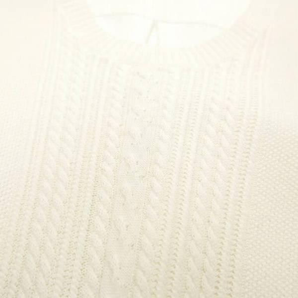 made in HEAVEN Cry. メイド イン ヘブン コットン 半袖 サマーニット ドッキング プリーツ ワンピース WHITE/LIME ONE_画像6