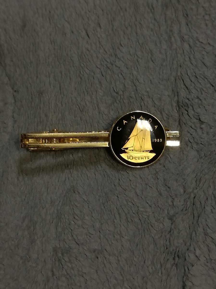 CANADA 1988 10CENTS Canada coin Gold necktie pin 