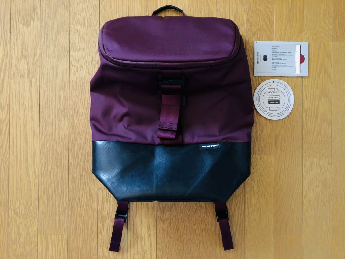 【新品未使用*希少*】FREITAG / F600 CARTER ◯ BLACK / MARSALA ◯ マット / 艶消 ◯ 地厚幌 ◯ BACKPACK ◯_画像2