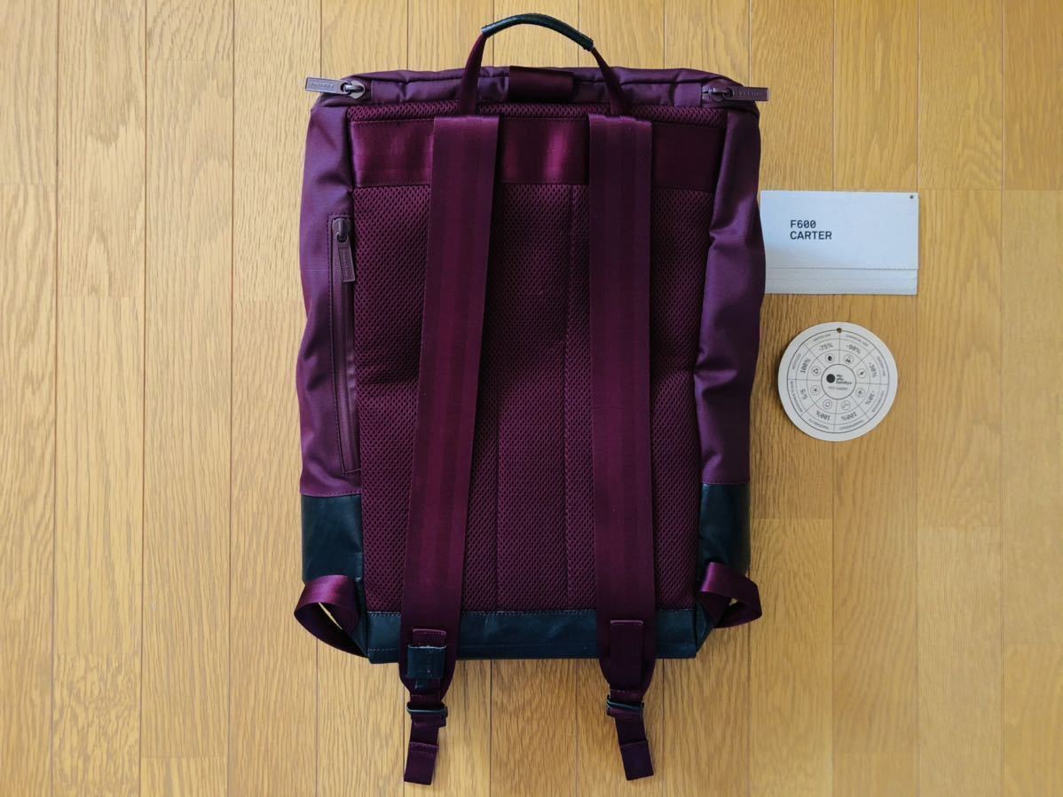 【新品未使用*希少*】FREITAG / F600 CARTER ◯ BLACK / MARSALA ◯ マット / 艶消 ◯ 地厚幌 ◯ BACKPACK ◯_画像5