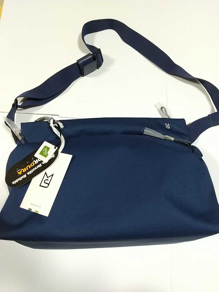 激安通販新作 Ｌ BAG SHOULDER MLS275-NV ミレスト MILESTO ショルダーバッグＬ 鞄 かばん カバン 美品 未使用 紺色 ネイビー ショルダーバッグ