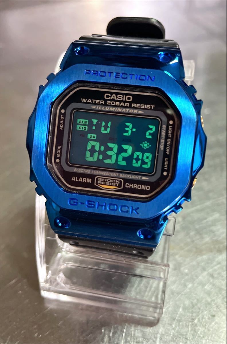 新品未使用】Gショック DW-5600 カスタム用 フルメタル ベゼル Blue