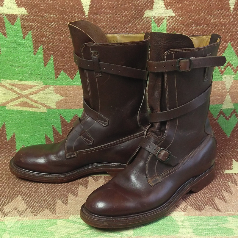 50s【ABERCROMBIE & FITCH】 Brown Leather Tanker Boots 7 1/2 E ★50年代 アバクロンビー＆フィッチ タンカーブーツ 40s60s ビンテージ