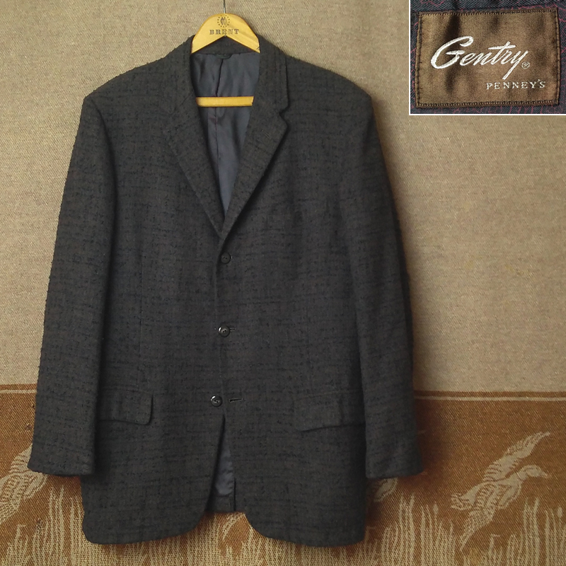 ネップ 【PENNEY'S Gentry】50s Flecked Wool Blazer Jacket 38★50年代 ペニーズ テーラード ジャケット ロカビリー ヴィンテージ 40s60sの画像1