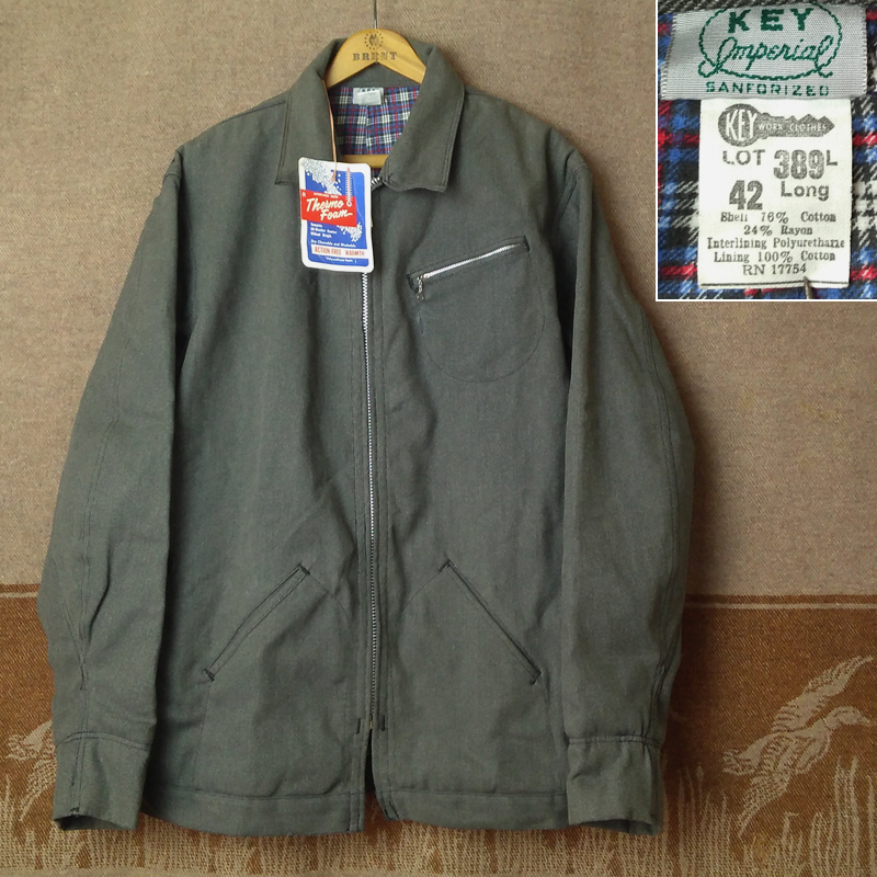 DEAD-STOCK【KEY LOT-389】60s Whipcord Work Jacket 42 Long★60年代 ワーク ジャケット ウィップコード デッドストック ヴィンテージ