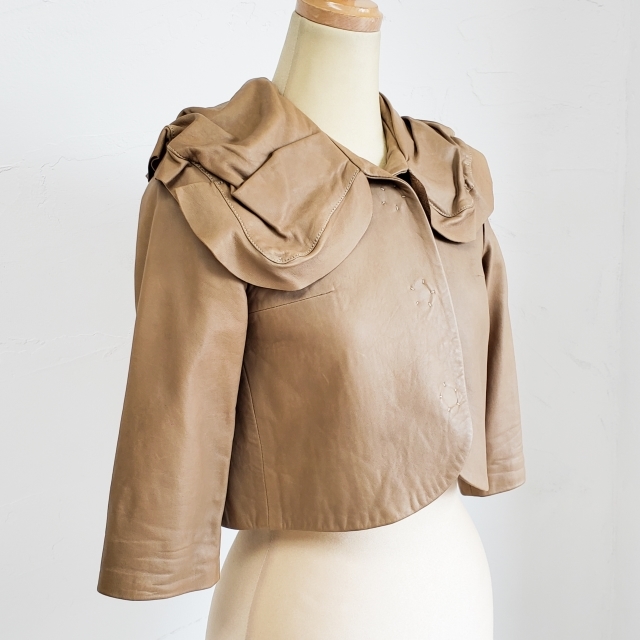  Anne va Rely ash leather jacket 12ans beige Anne Valerie Hash Kids 