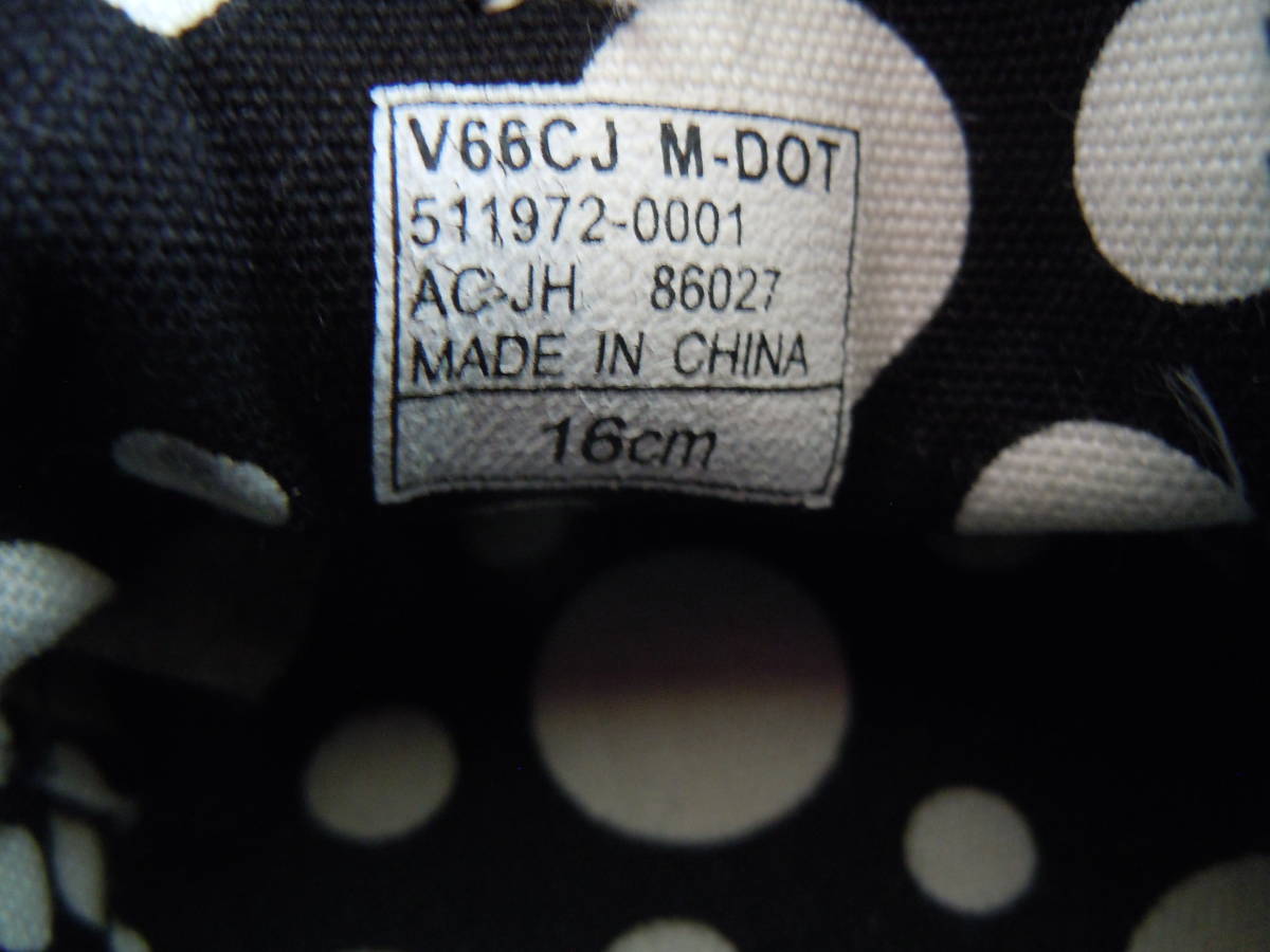バンズ クラシックスクール（V66CJ M-DOT）黒/黒白水玉　16cm　　　　VANS CLASSIC SKOOL ブラック キャンバス　サイドジップ付　　S2103A_画像7