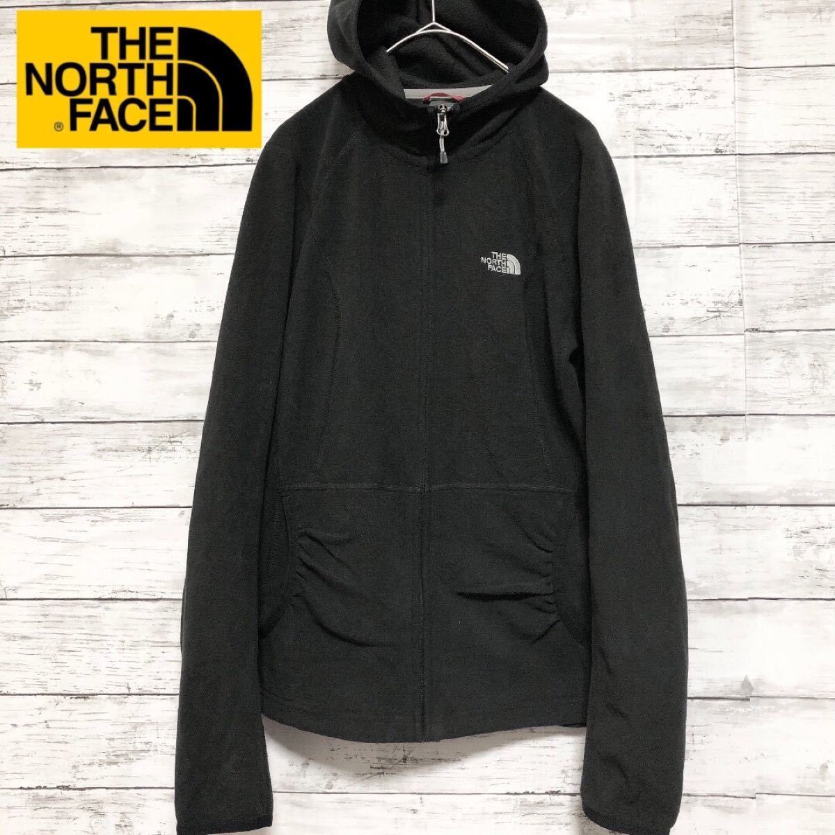 ノースフェイス　パーカー　ブラック　黒　古着　レディース THE NORTH FACE ザノースフェイス ポーラテック フーディー