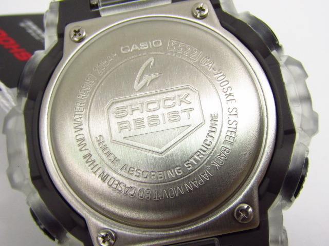 未使用 CASIO G-SHOCK カシオ G-ショック GA-700SKE-7AJF スケルトンシリーズ デジアナ腕時計♪AC19471_画像6