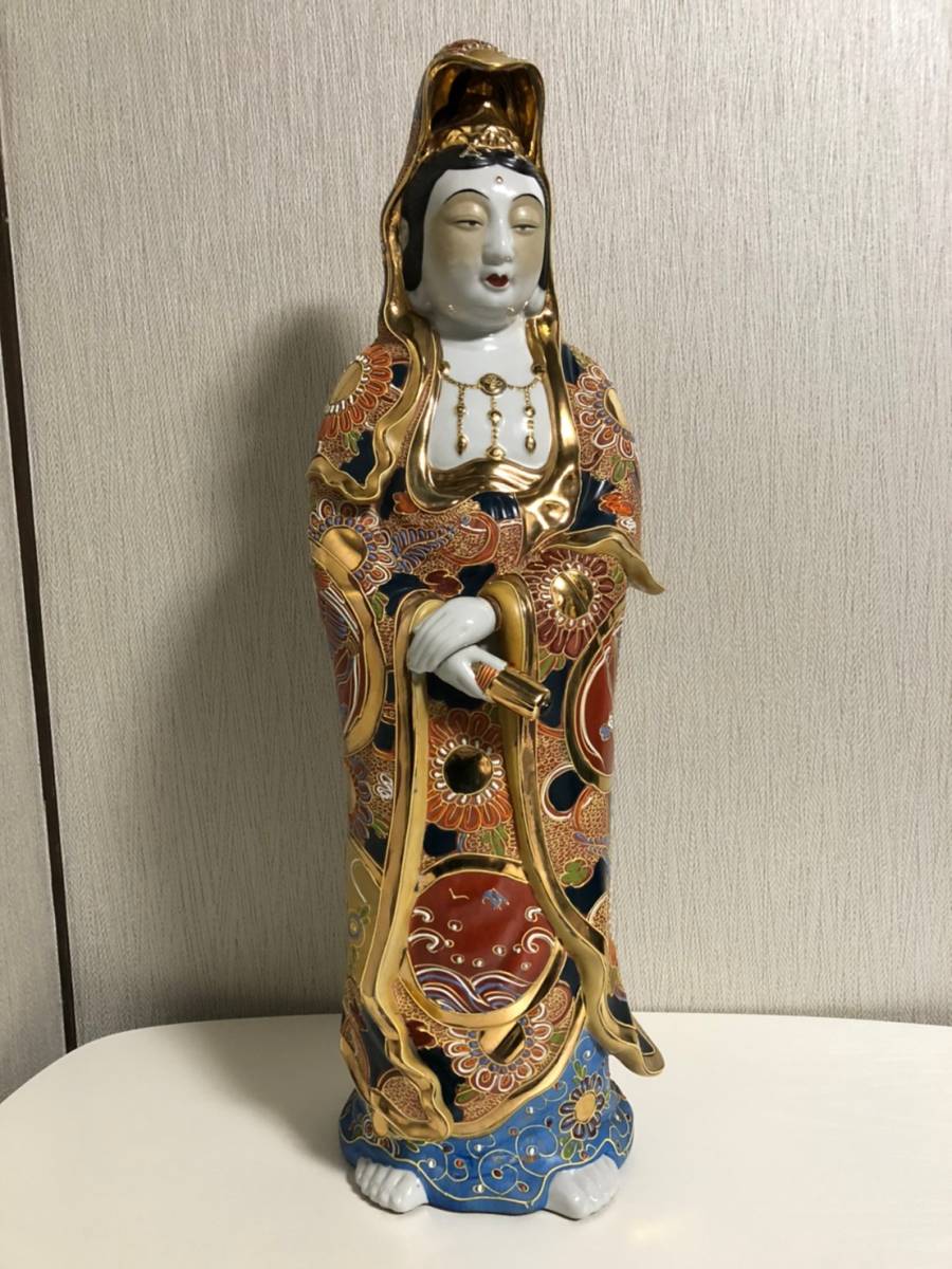 Yahoo!オークション - 九谷焼 八幡窯 持経観音菩薩 観音様 立像 Yahoo!オークション - 九谷焼 八幡窯 持経観音菩薩 観音様 立像