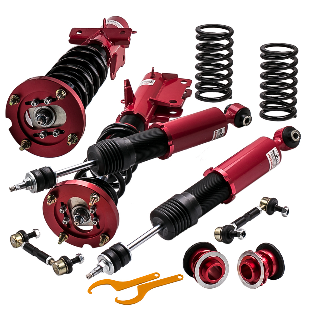 Maxpeedingrods Ford Mustang 05-14 total length adjusting shock-absorber suspension 24 step attenuation adjustment red 