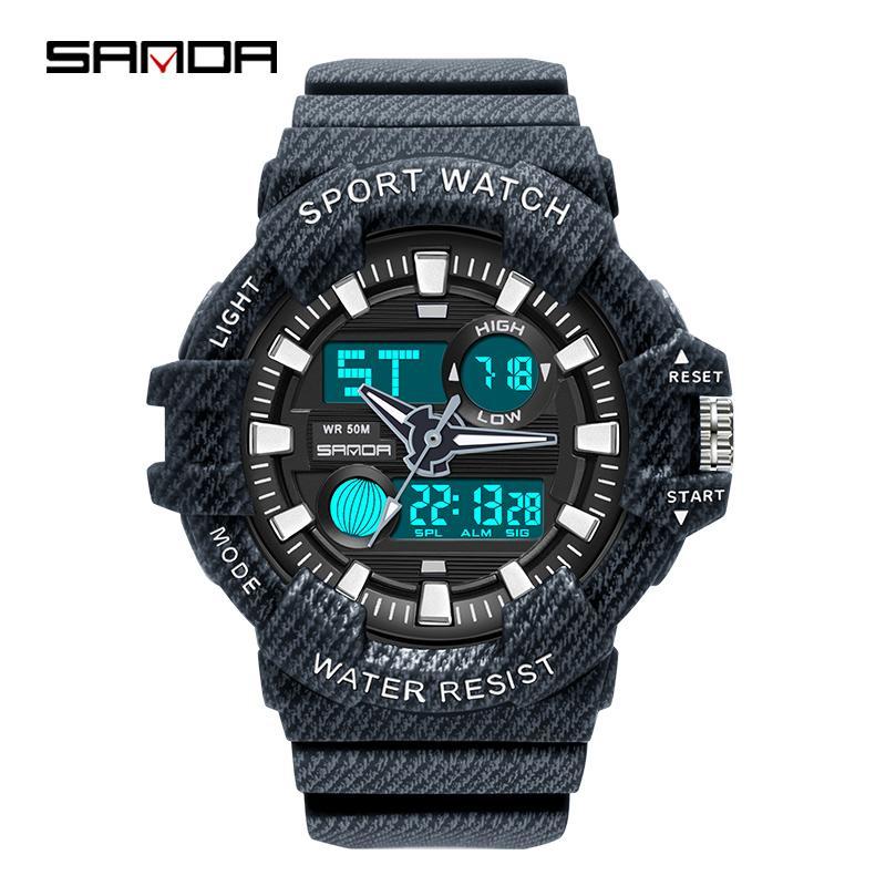 ●★メンズ腕時計 ファッション腕時計 防水 ストップウォッチ LED デジタルディスプレイスポーツ腕時計男 204_画像2