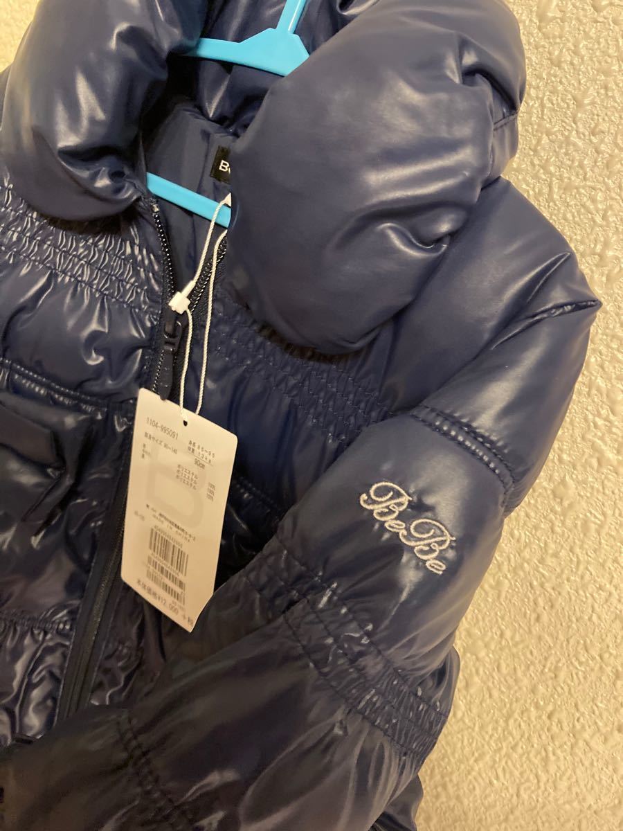 新品未使用】 BEBE べべ Aラインコート 中綿ダウンコート ネイビー