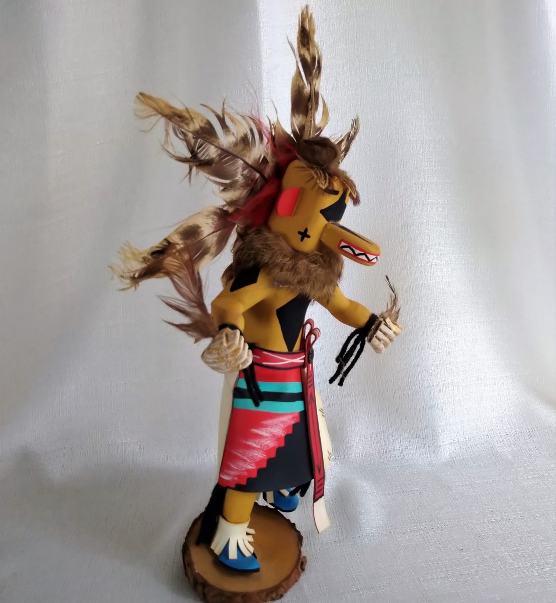  rare large kachina doll large feather neitib* american hand made .. Indian Kachina Doll tree carving * handmade kachina doll 