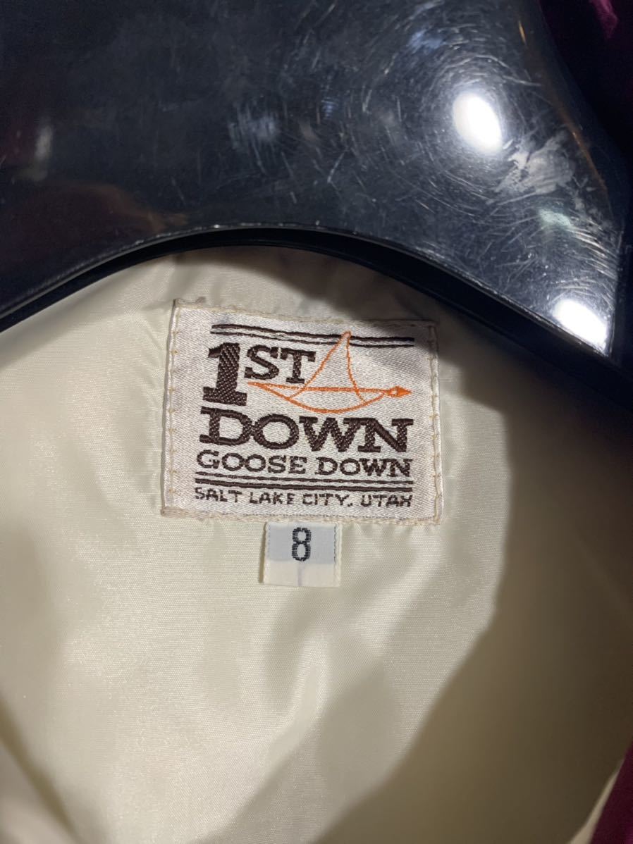 80's ヴィンテージ 1ST DOWN ファーストダウン　旧タグ　　FIRST DOWN 紫　グースダウンベスト　ジャケット　8 パープル_画像5