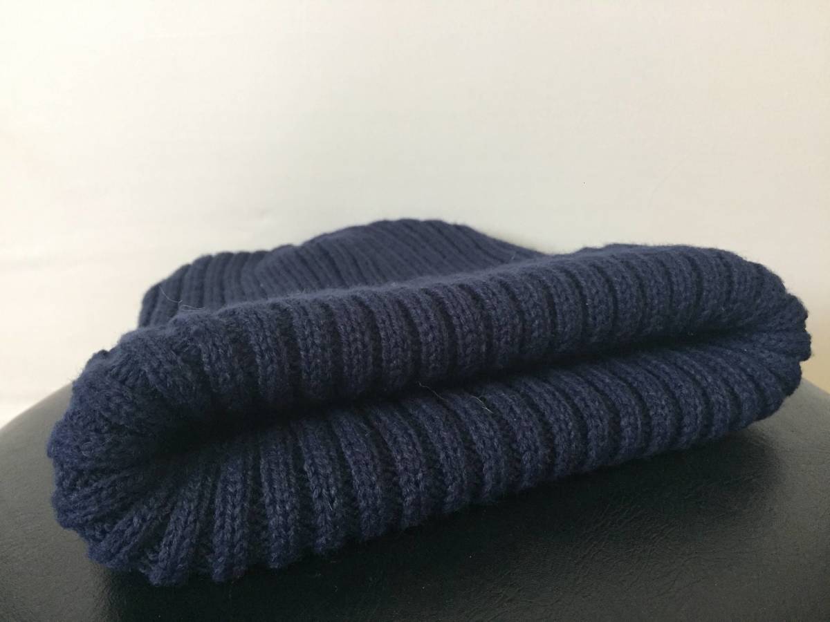 ★紺色★シンプルで使いやすいふっくら厚手のリブ編みニット帽★9635_画像7