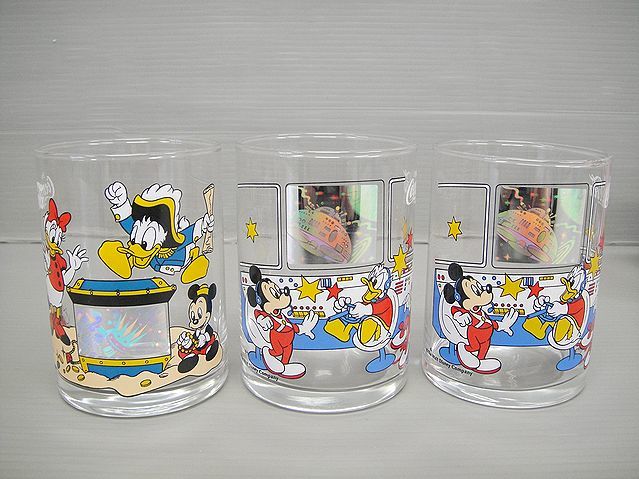 【NH430】ノベルティ Disney ディズニー グラス 6個セット コカコーラ ホログラス ファンタ マジックグラス キリンレモン じゃんけんグラス_画像5