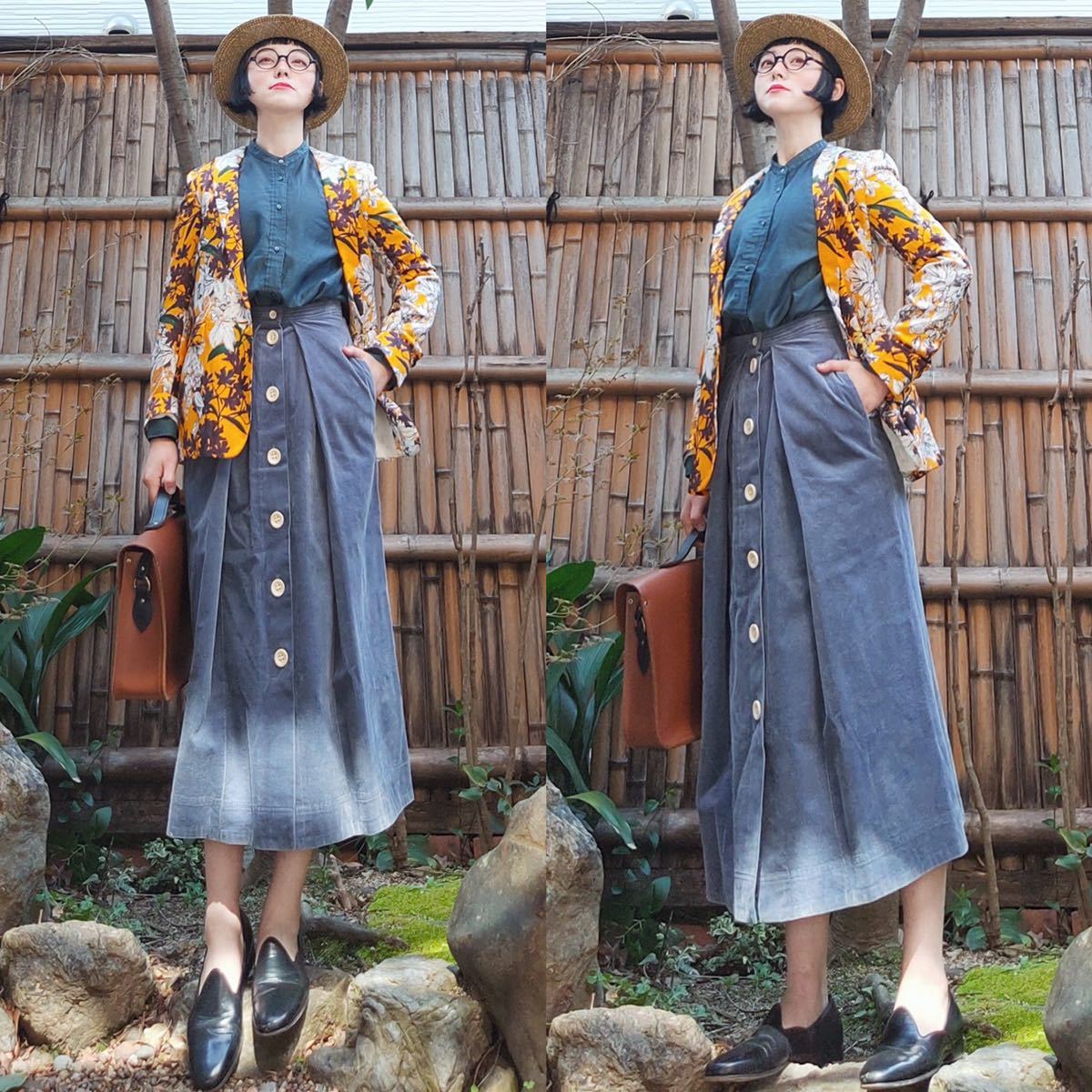 イタリア製 msgm エムエスジイエム イエロー手書き花柄総柄ショール