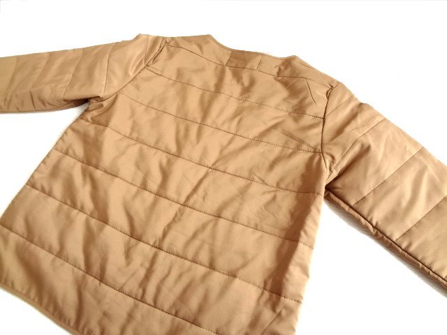 新品 chocol raffine robe ショコラフィネローブ 中綿 ライト ジャケット キャメル ノーカラー ライナー _画像4