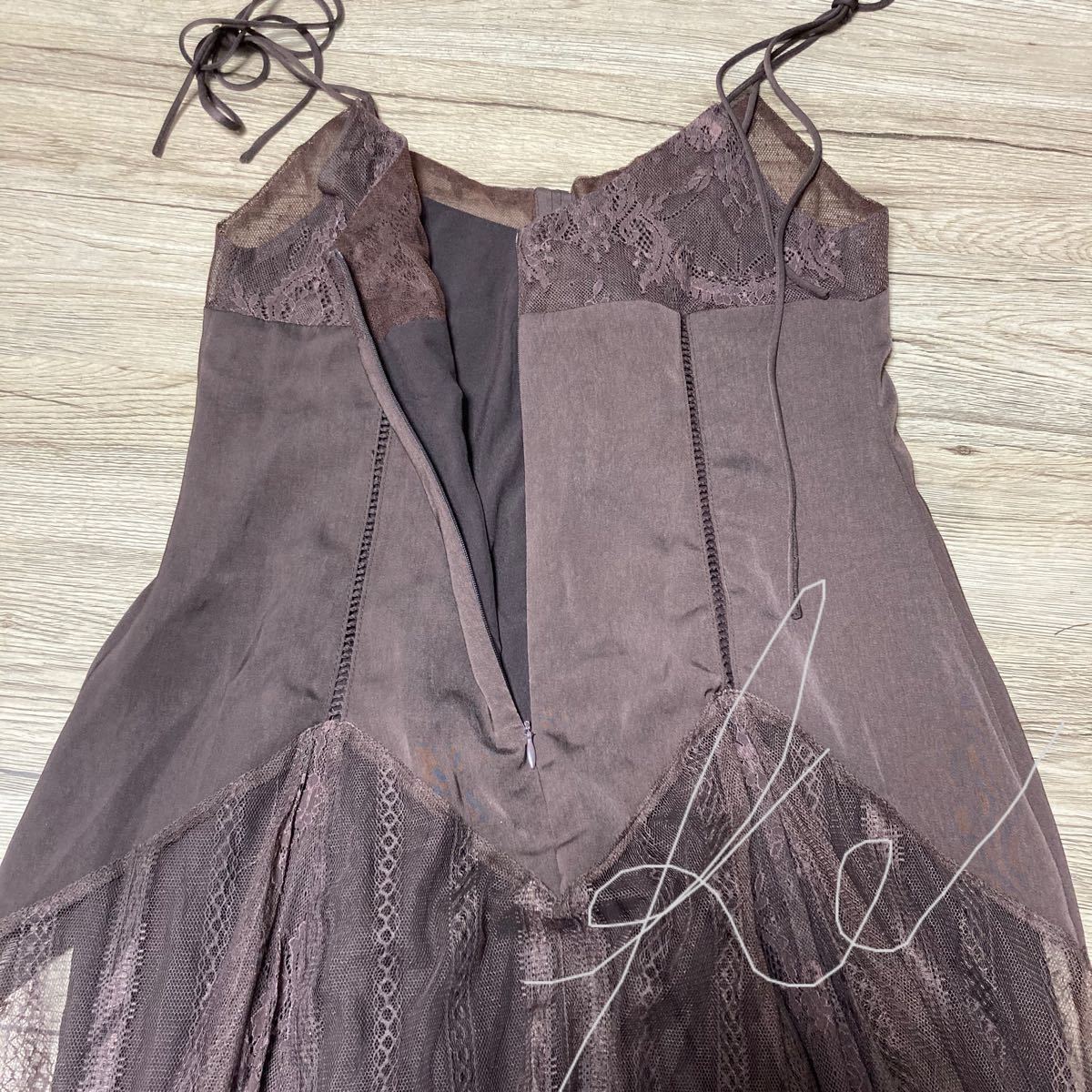 Lace-Trimmed Satin Cami Dress♡her lip to-