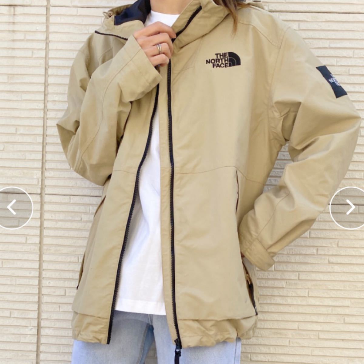 一点限定入荷　THE NORTH FACE マウンテンパーカー　ＭＡＮＴＯＮjacket マントンジャケットベージュ　M 海外限定