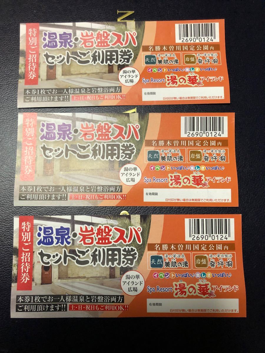 湯の華アイランドの温泉、岩盤スパセット利用券９枚 【SEAL限定商品