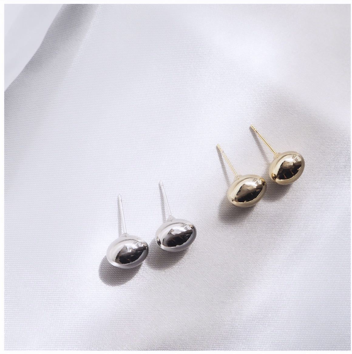  beans metal earrings | Gold 