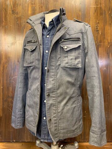 J371 men's jacket thin! MK MICHEL KLEIN HOMME Michel Klein military gray thin (8) /L