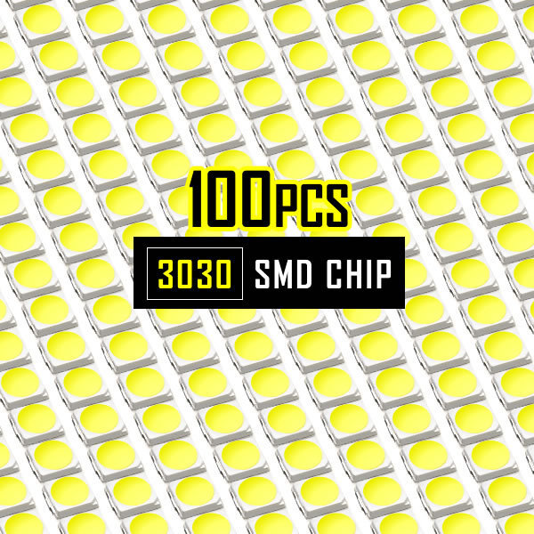 LEDチップ SMD 3030 ホワイト 白発光 100個 打ち替え 打ち換え DIY 自作 エアコンパネル メーターパネル スイッチ_画像1