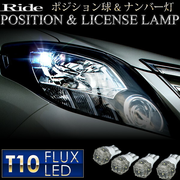 RJ1/2 R1前期 [H17.1～H17.10] RIDE LED T10 ポジション球&ナンバー灯 4個 ホワイト_画像2