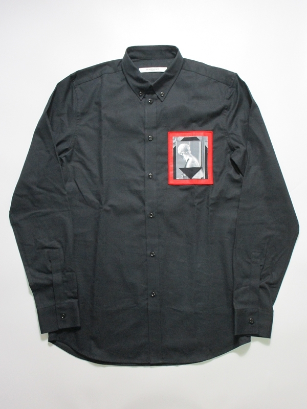 新品 【驚きの価格が実現！】 GIVENCHY プリント シャツ 38 ブラック 海外限定 長袖