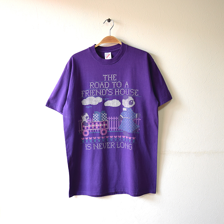 90S USA製 ヴィンテージ ジャージーズ パンダ アニマル 半袖 プリント Tシャツ メンズL 紫色 JERZEES  BB0016｜PayPayフリマ