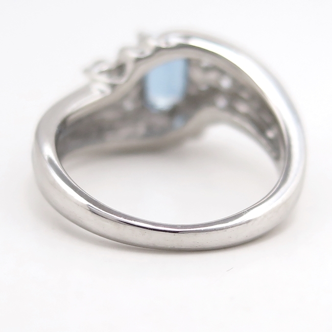 Pt900 ☆プラチナ リング 指輪 天然ベリル アクアマリン0.600ct