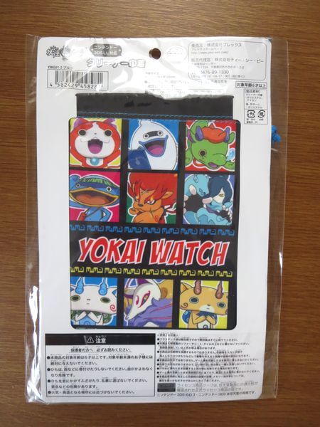 ☆プレックス 妖怪ウォッチ 3DSLL対応 クリーナー巾着 ブルー YWG01-2 新品_画像2